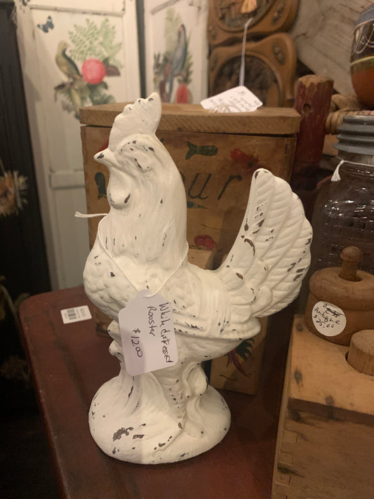 White Distressed Rooster