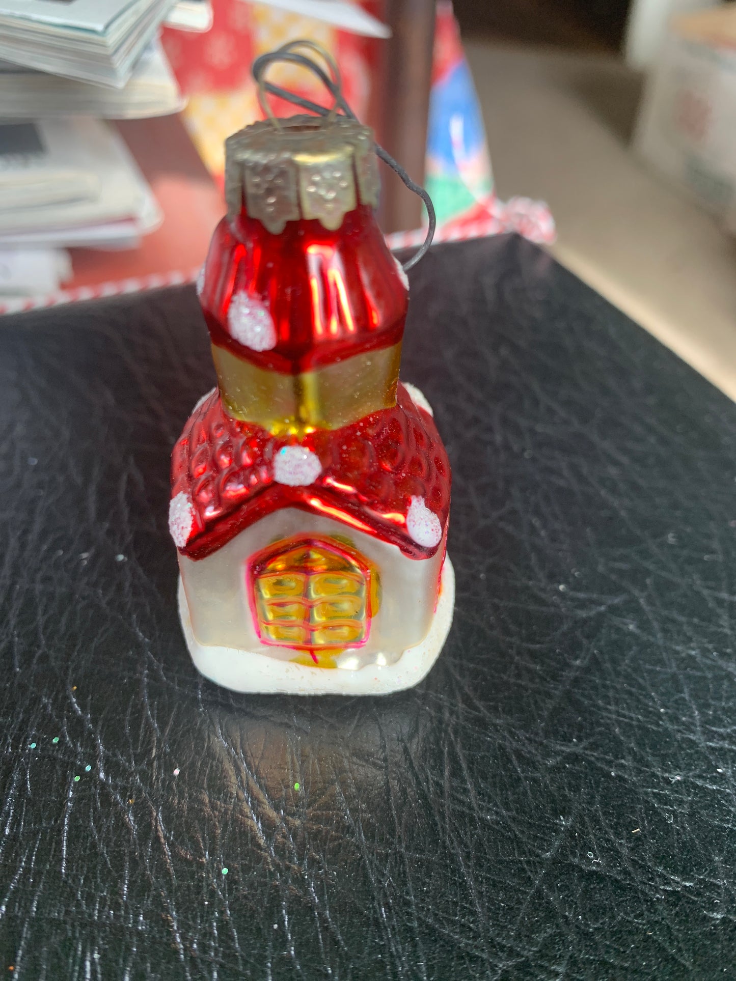 Blown Glass Church ornament