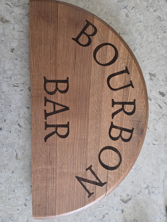 Bourbon Bar Barrelhead Sign