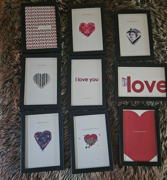 Valentine card in frame