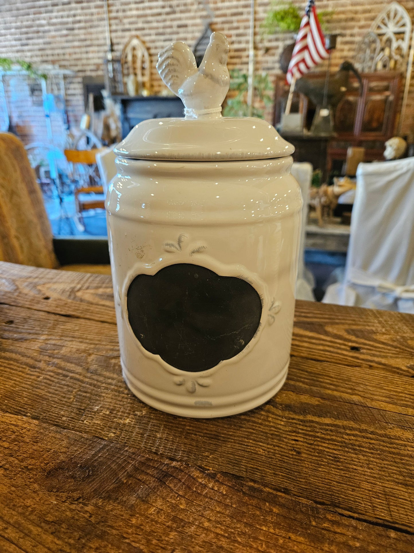 White rooster jar