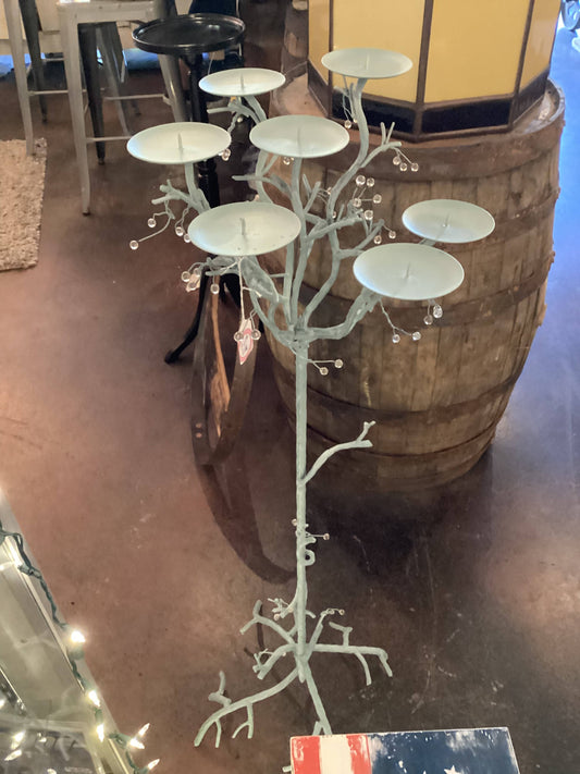 Tall iron tree candle holder