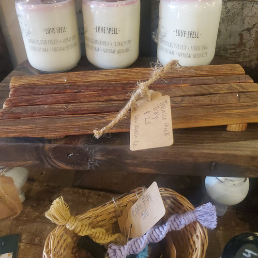 Tobacco stick tray for soaps or candles