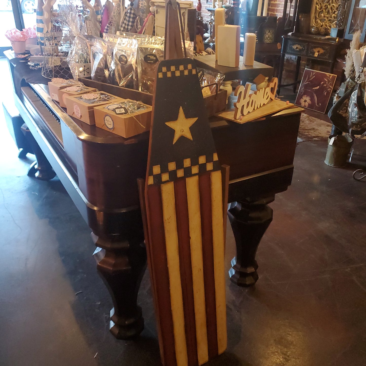 Vintage iron board with american flag