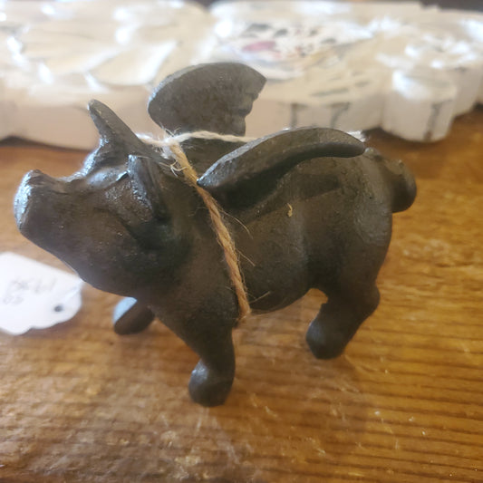 Flying pig wrought iron