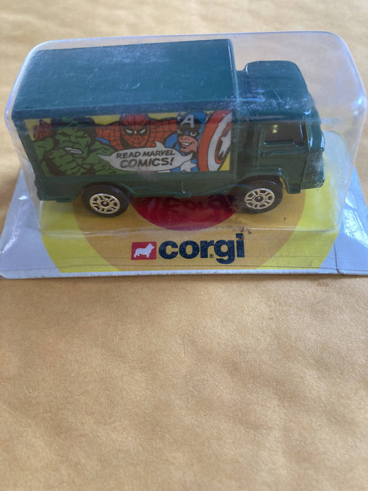 Toy = Vintage 1978 Corgi Junior #80 Marvel Comics Truck Bubble Pack MOC.