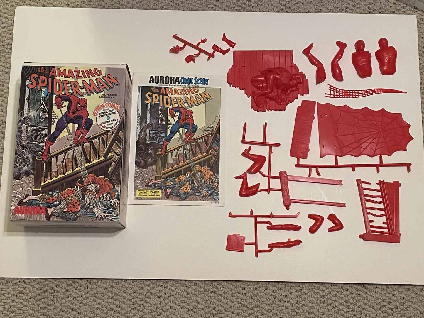 Model = 1974 Spider-Man Aurora Kit complete with all parts not built - Kraven!!