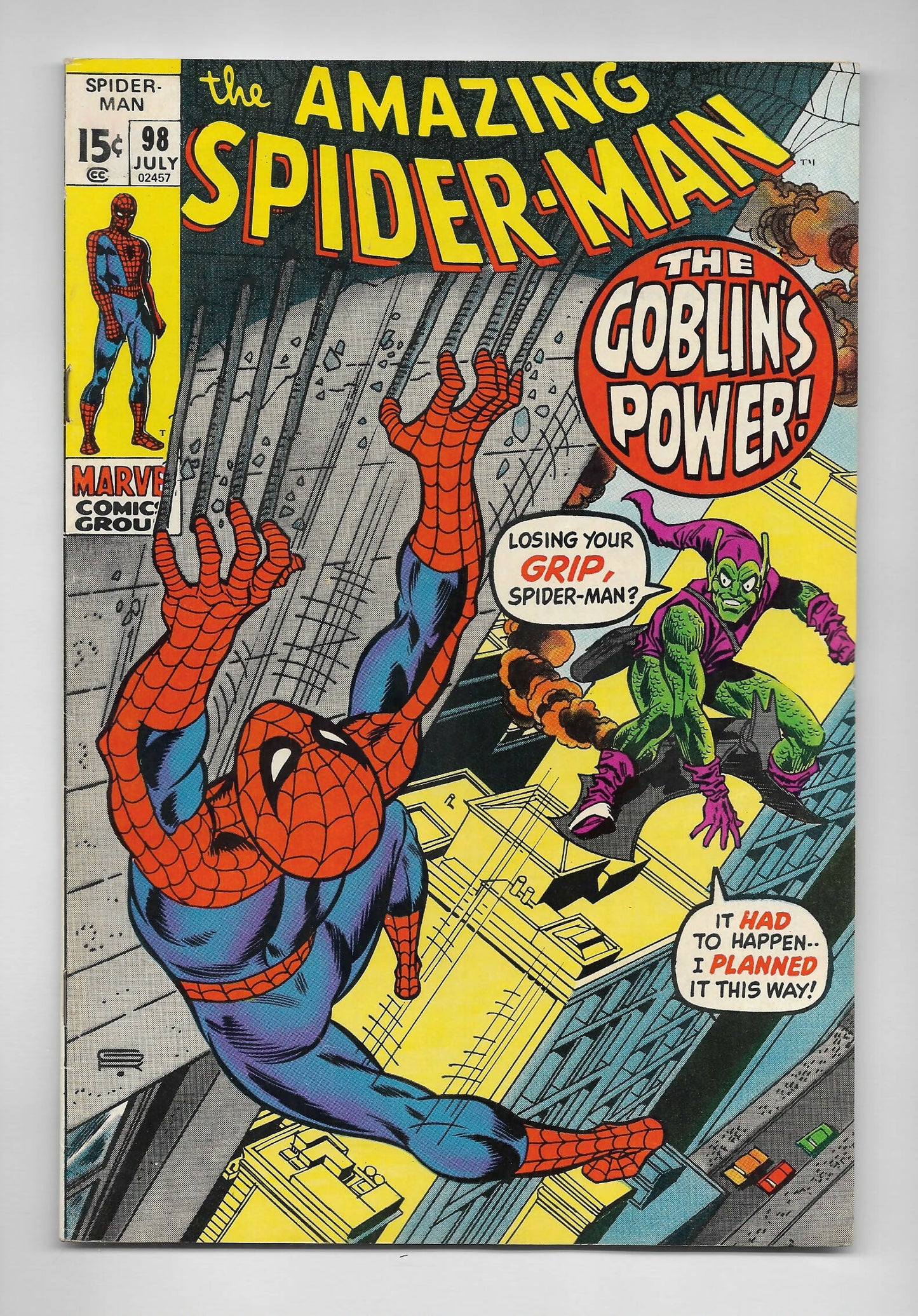 Comic Book = Amazing Spider-Man Green Goblin drug trilogy set = #96, #97, #98!