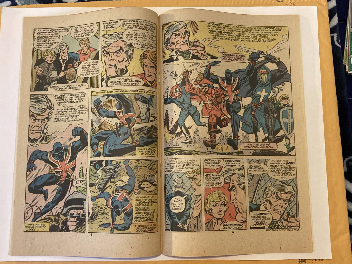 Comic Book = INVADERS #7 - 1ST UNION JACK & BARON BLOOD