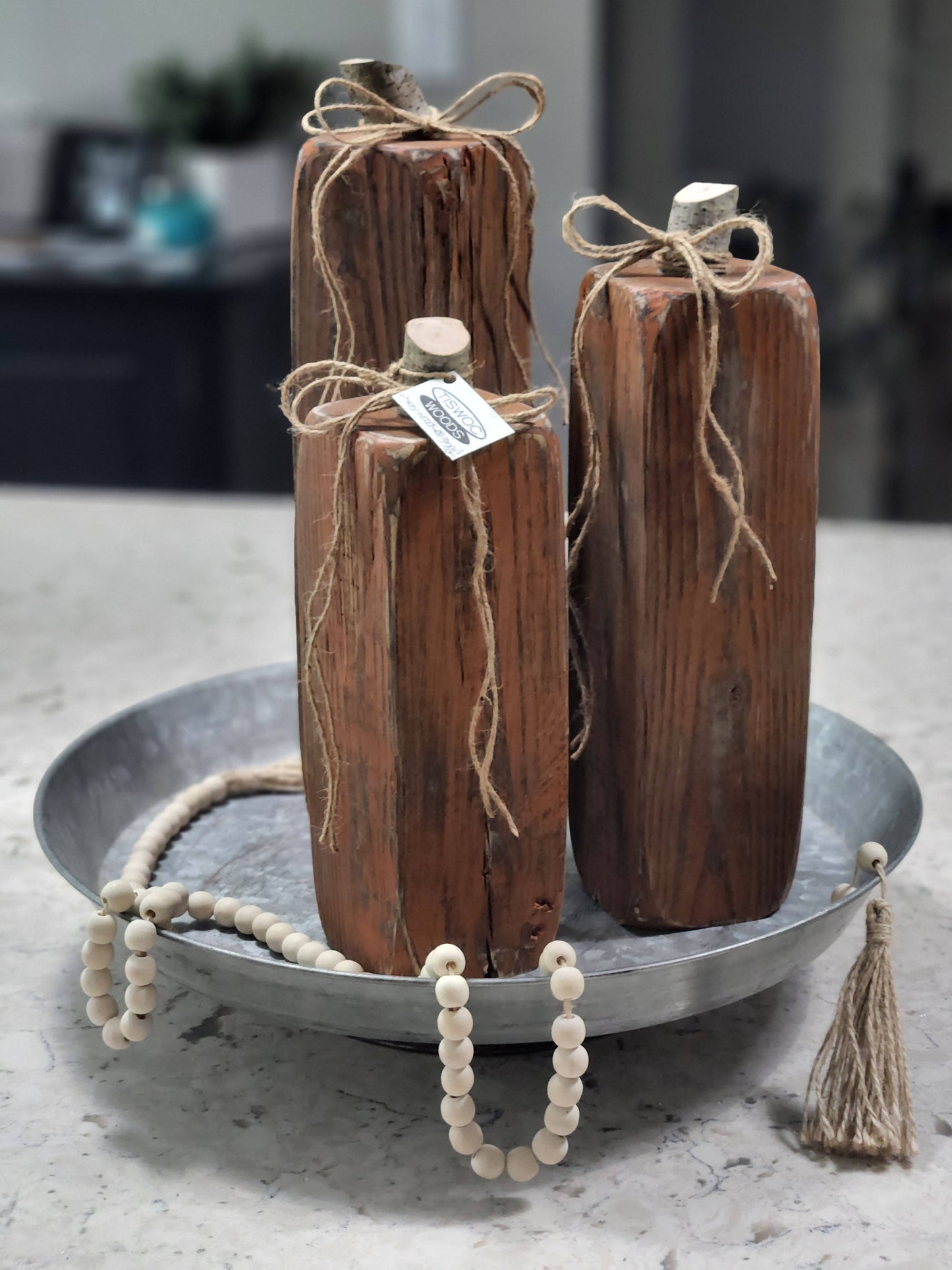 Reclaimed Wood Pumpkins Set of 3