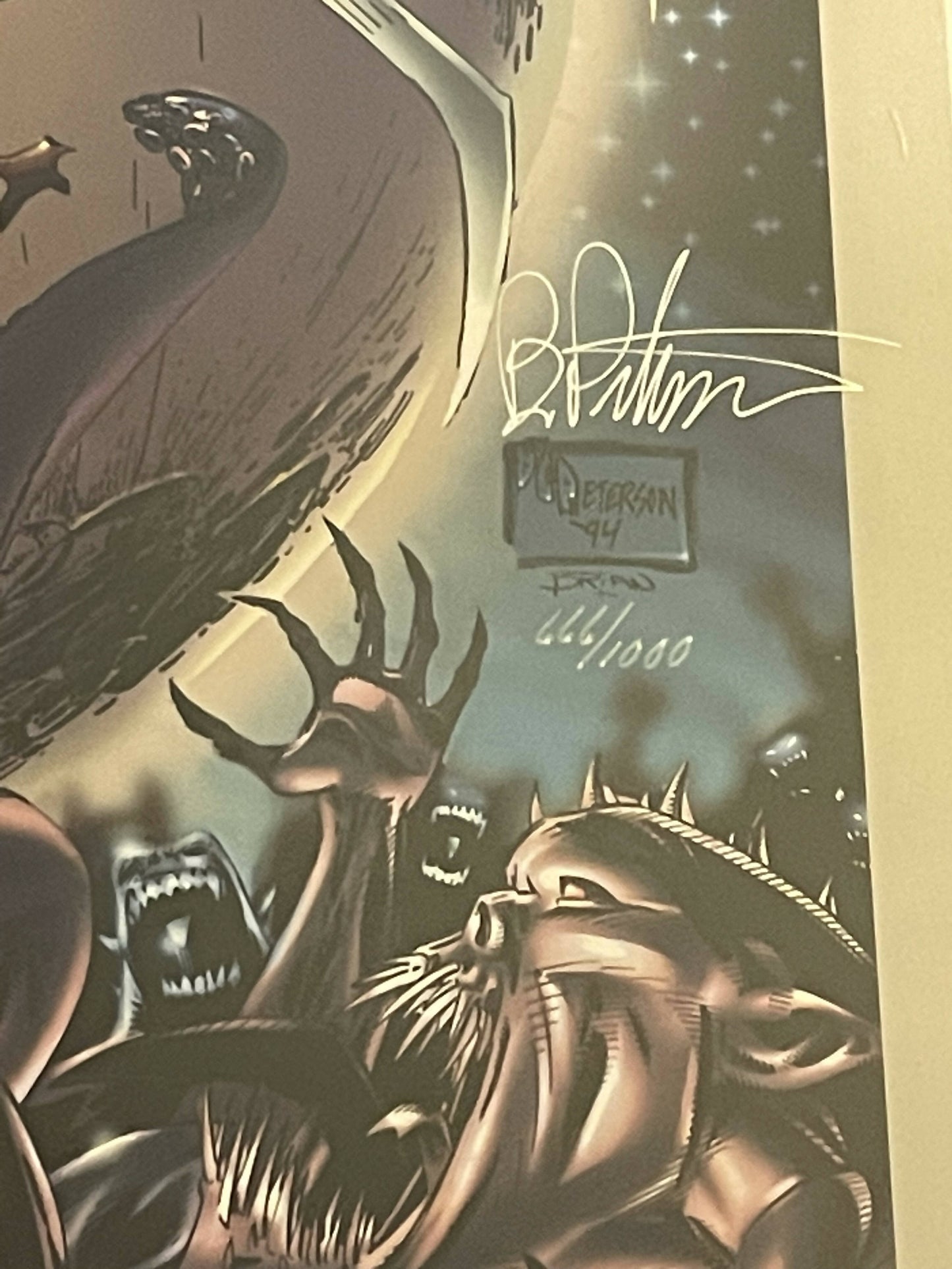 Comic = RIPCLAW Poster Signed by Artist BRANDON PETERSON Limited Edition Numbered 666/1000