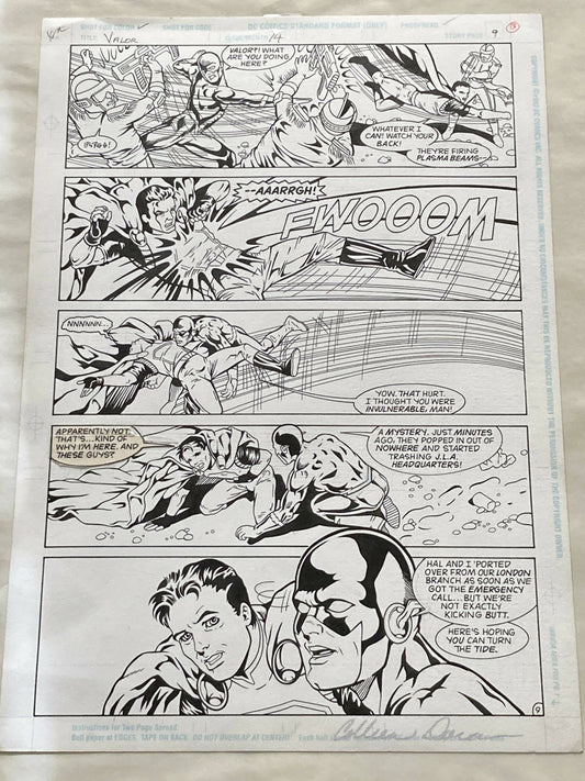 Comic Book = ORIGINAL ART PAGE FROM VALOR #14(12/93) SIGNED BY ARTIST COLLEEN DORAN!