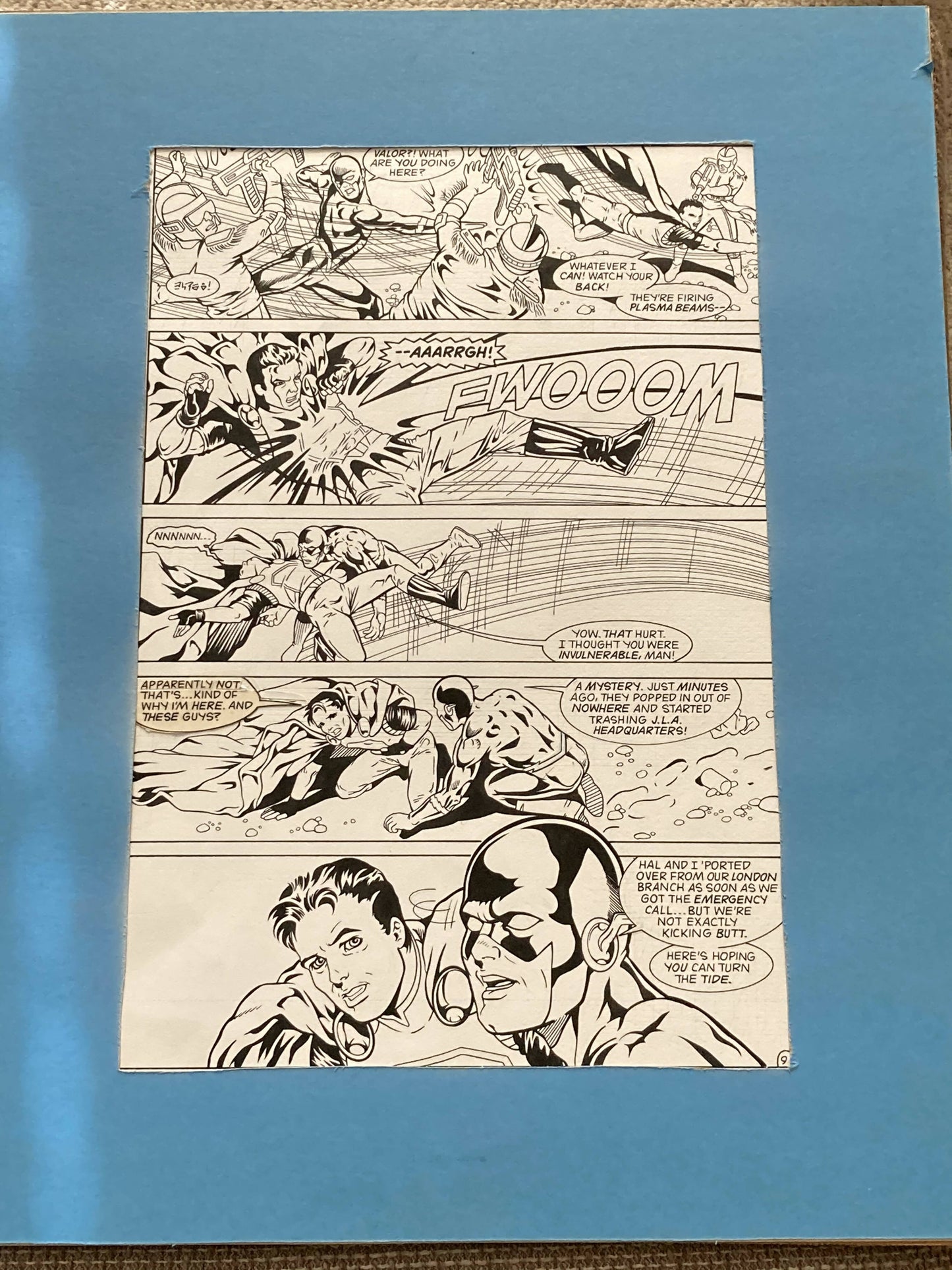 Comic Book = ORIGINAL ART PAGE FROM VALOR #14(12/93) SIGNED BY ARTIST COLLEEN DORAN!
