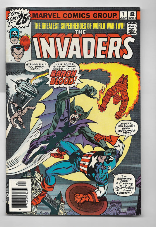 Comic Book = INVADERS #7 - 1ST UNION JACK & BARON BLOOD