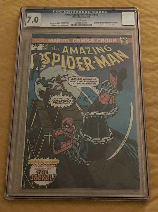 Comic Book = AMAZING SPIDER-MAN #148 = CGC 7.0 WHITE PAGES!