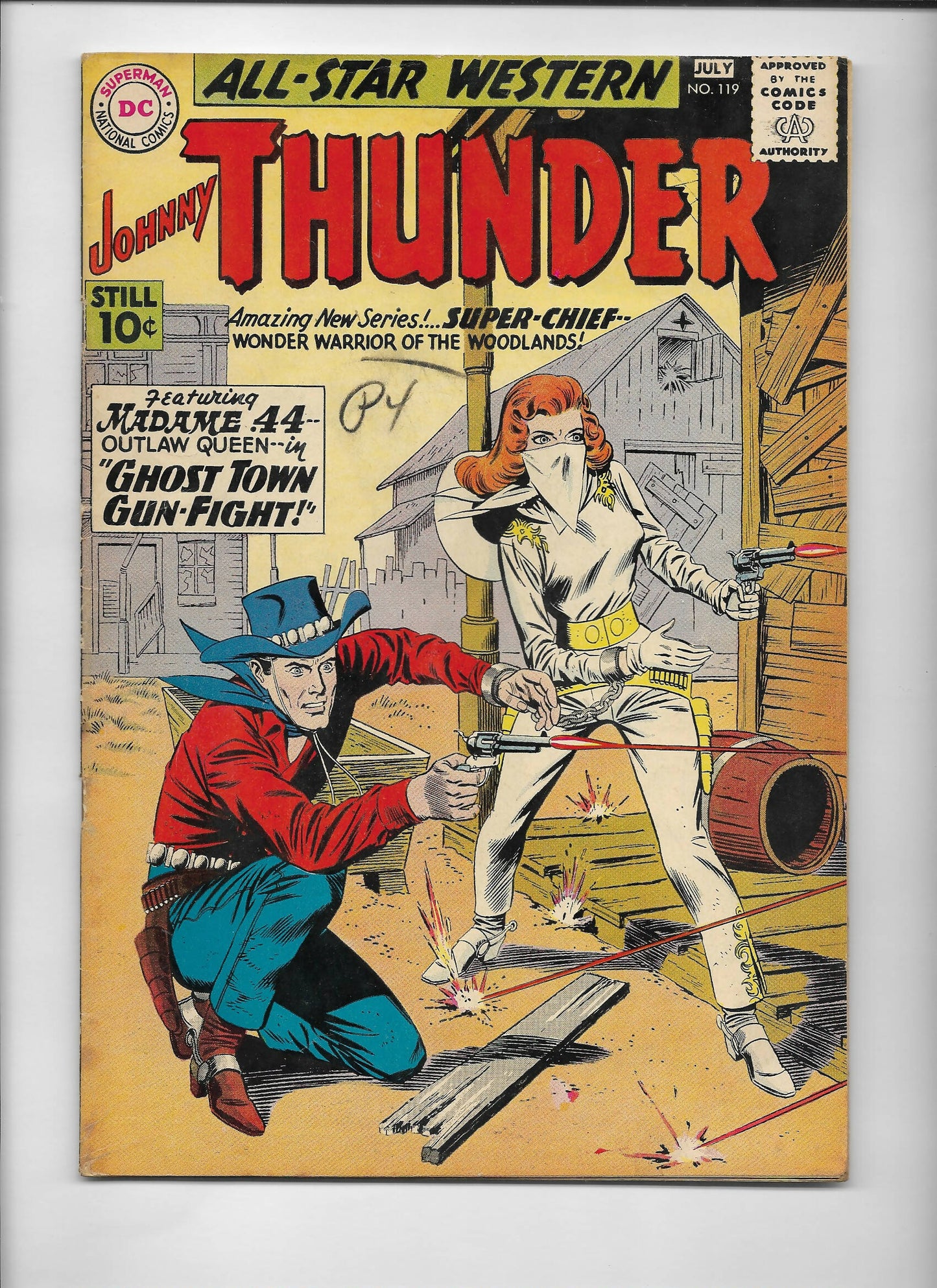 Comic Book = ALL-STAR WESTERN #119 - Johnny Thunder & Madame .44/ 1961!