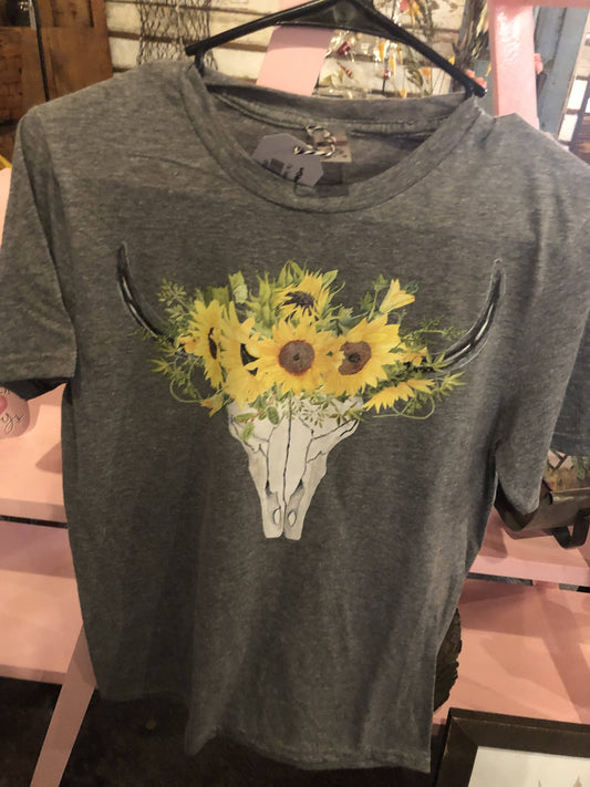 Sunflower skull t-shirt