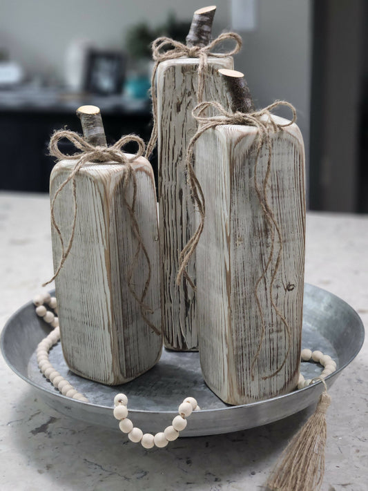 Reclaimed Wood Pumpkins(Set of 3)