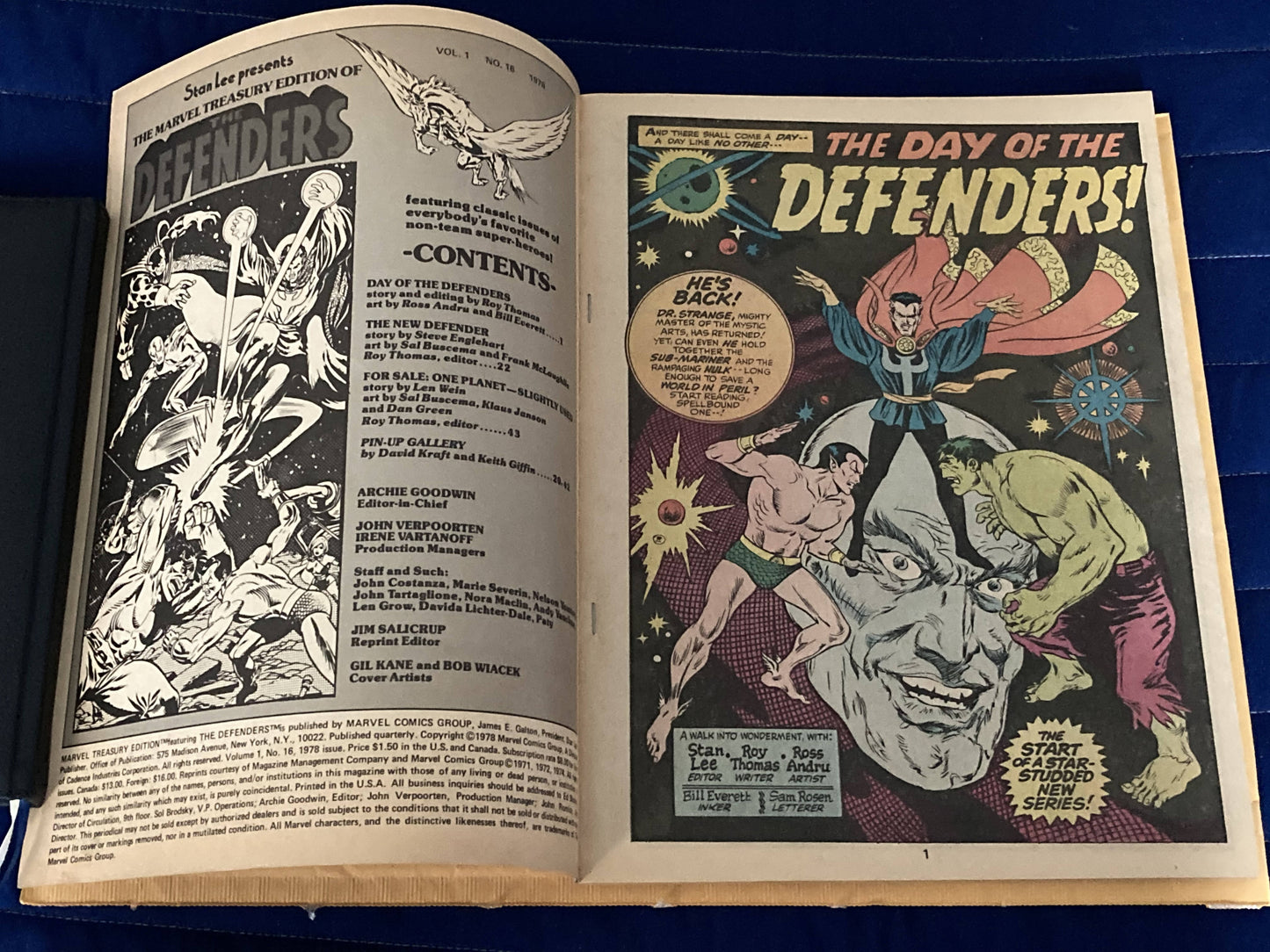 Comic Book = MARVEL TREASURY EDITION #16 - THE DEFENDERS!