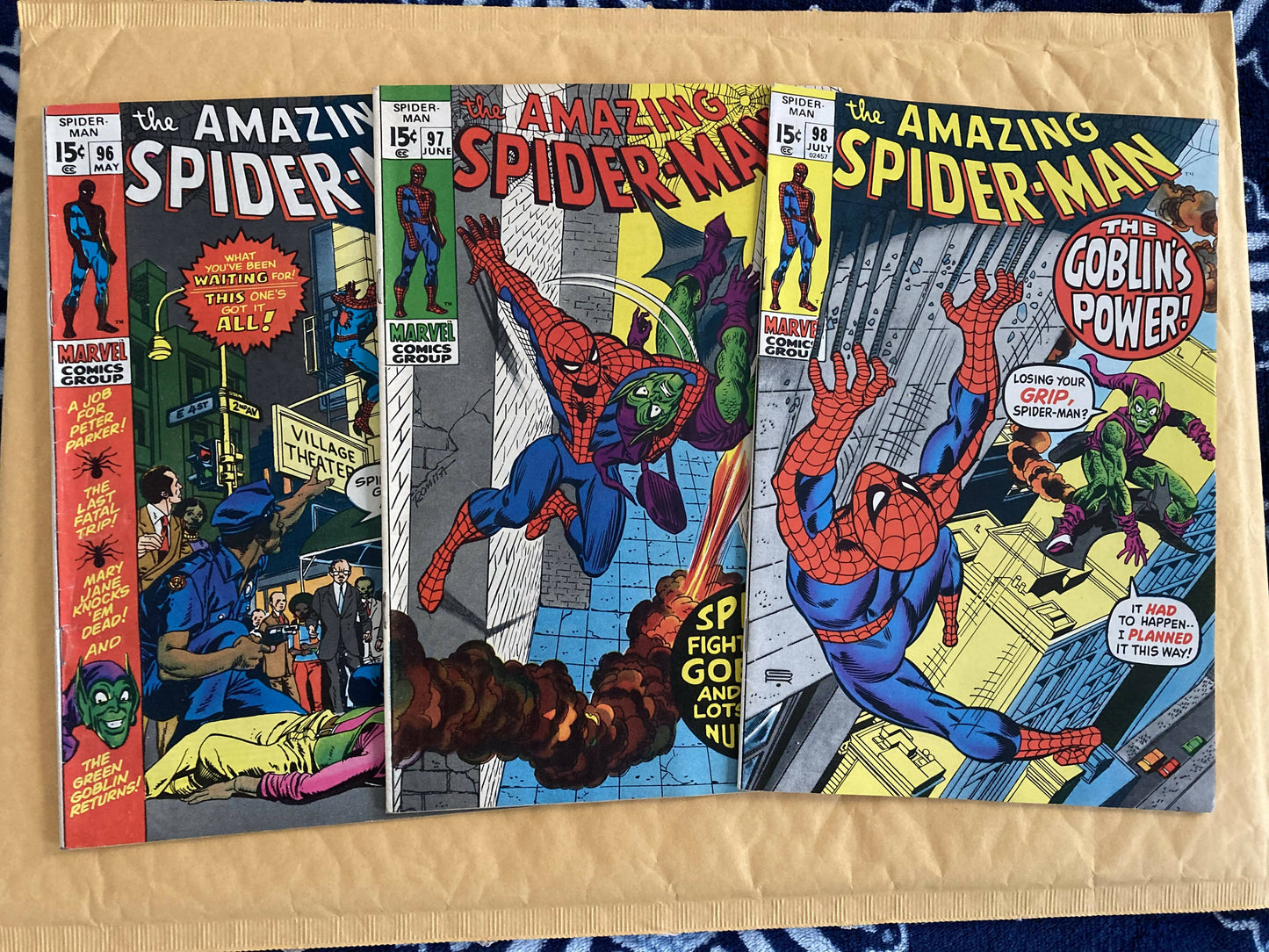 Comic Book = Amazing Spider-Man Green Goblin drug trilogy set = #96, #97, #98!