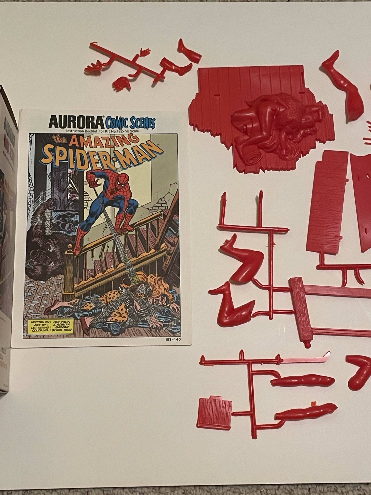 Model = 1974 Spider-Man Aurora Kit complete with all parts not built - Kraven!!